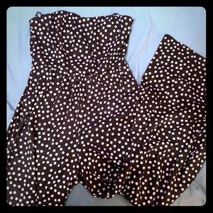 Black and white polka dot jumpsuit